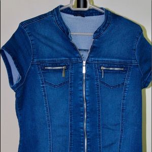 Denim Jean Knee Length Dress